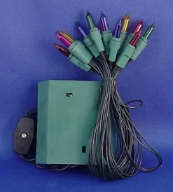 12/ Light Steady Burning Miniature Green And Clear Light Set, Jel0002M