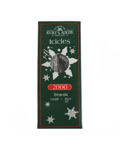 2000 Silver Tinsel Icicle Strands, C1687S, Kurt Adler