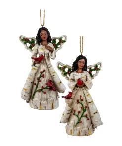 African American Birch Berry Angel Ornaments, Set/2, E0517, Kurt Adler