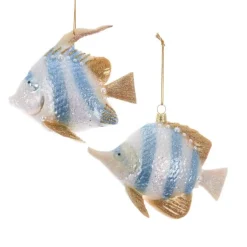 Angel Fish Glass Ornaments Pair, C1980, Ksa