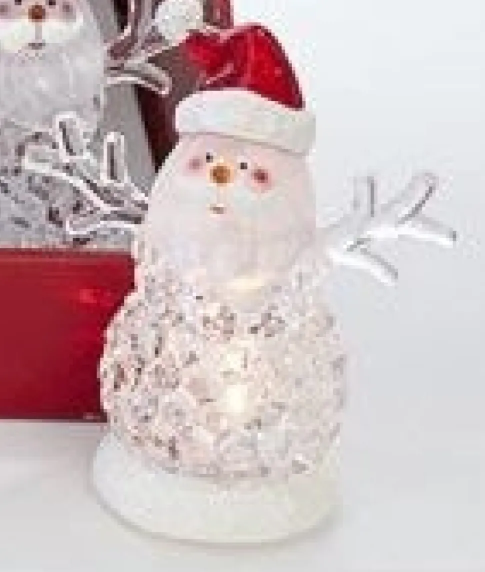 Battery-Operated Led Color Changing Light-Up Snowman/Santa