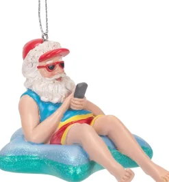 Beach Santa In Starfish Float Christmas Ornament, E0467, Kurt Adler