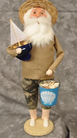 Beach Santa With Sailboat Christmas Town Exclusive, Byers Choice, Znau171