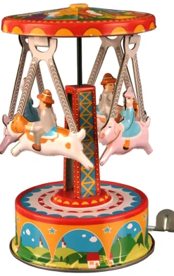 Carousel With Dogs, Collectible Tin Toy , Mf356
