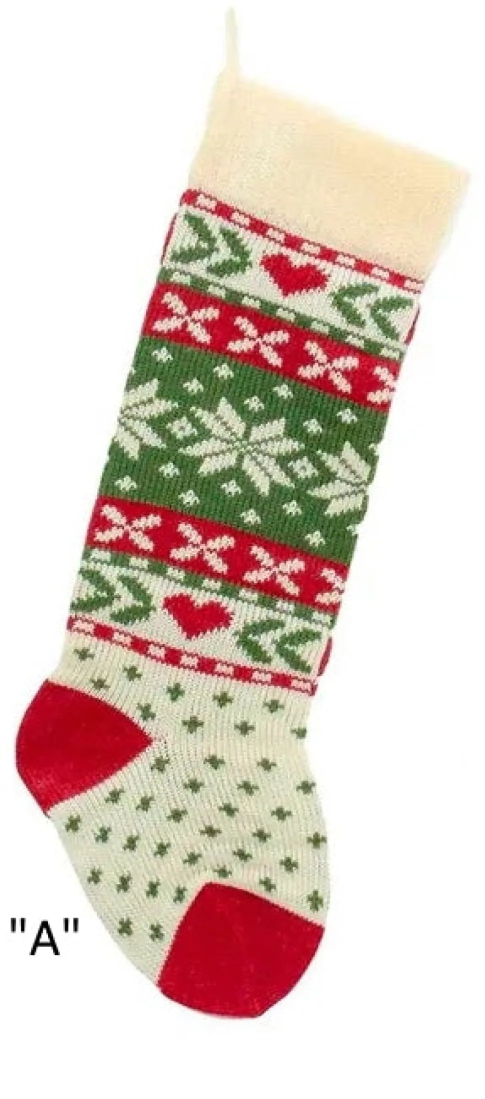 Christmas Tree And Snowflake Knitted Stockings, B0673, Kurt Adler