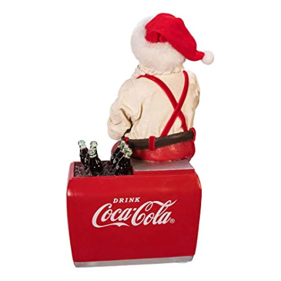 Coca-Cola® Santa Sitting On Cooler Table Piece, Cc5191