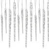 Glass Icicle Ornaments Clear Twist Set Of 24, W3730