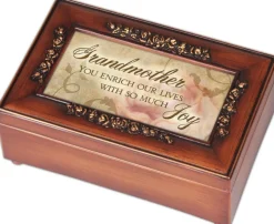 Grandmother So Much Joy Petite Rose Music Muscial Jewelry Box Plays Wind Beneath My Wings