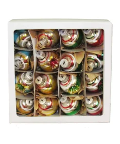 Miniature Solid/Reflector Glass Ball Ornaments, 16-Pc Bx Set, 30Mm, Gg0924, Kurt Adler