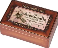 Petite Rose Granddaughter Music Jewelry Box, Plays You Light Up My Life