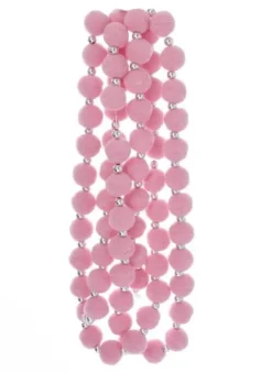 Pink Pearlized Pom Pom Garland, 6 Feet Long, H2057, Kurt Adler