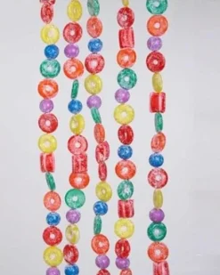 Plastic Glittered Life Saver, Ball And Candy Garland, H1737