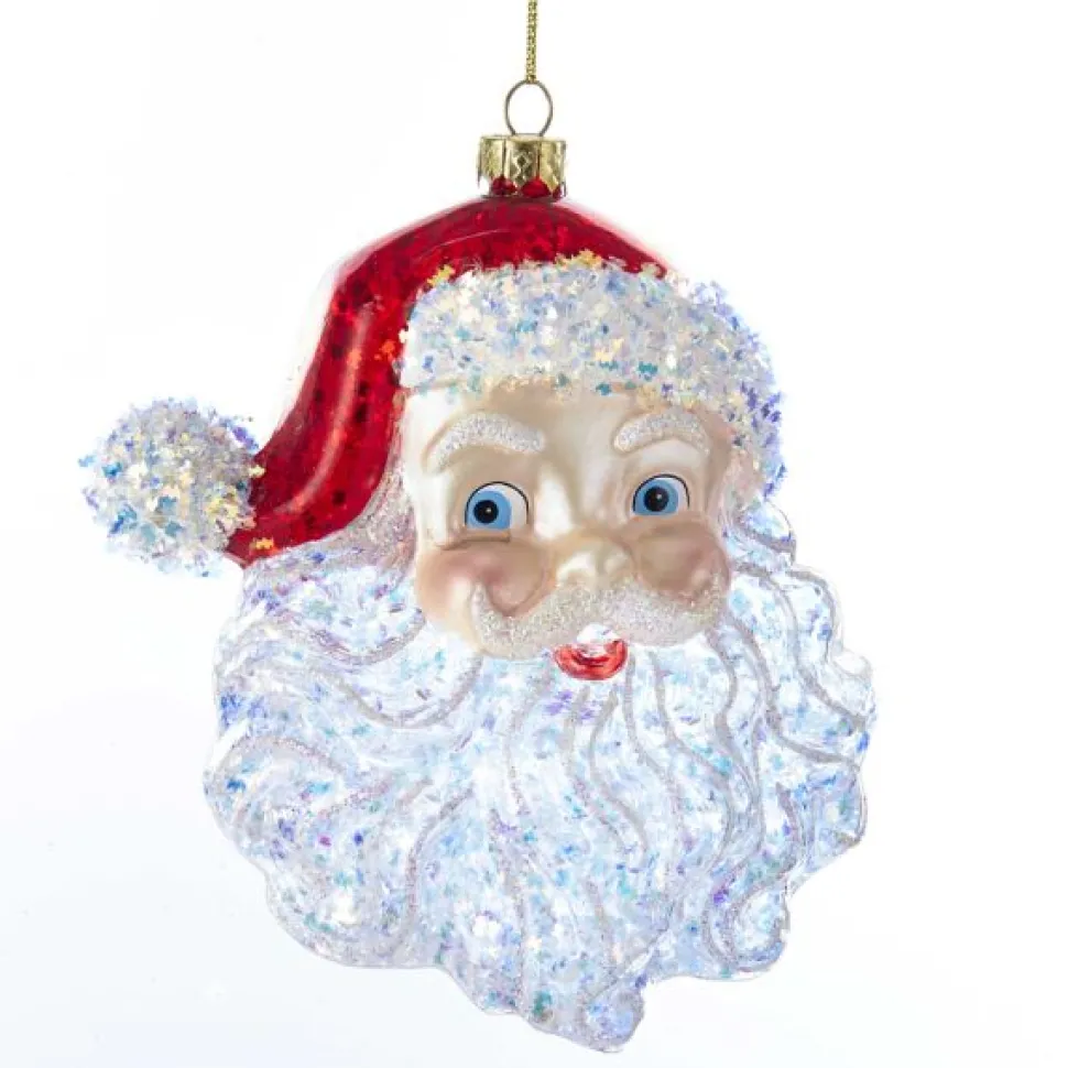 Santa Head Glass Ornament, T2290