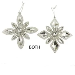 Silver Jewel Snowflake Ornaments, 2 Assorted, D2772