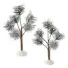 Va, Silver Sparkle Pines, Set Of 2, 4051956, Department 56