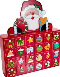 Wooden Santa Advent Calendar With Drawers, D3264, Kurt Adler