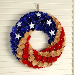 Woodshave Round Independence Wreath, Mtx20943